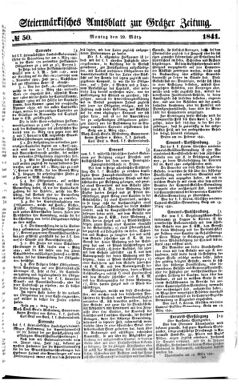 Steyermärkisches Amtsblatt zur Grätzer Zeitung 18410329 Seite: 1