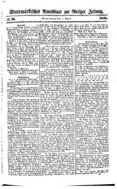 Steyermärkisches Amtsblatt zur Grätzer Zeitung 18410408 Seite: 1