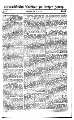 Steyermärkisches Amtsblatt zur Grätzer Zeitung 18410410 Seite: 1