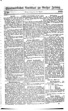 Steyermärkisches Amtsblatt zur Grätzer Zeitung 18410415 Seite: 1