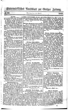 Steyermärkisches Amtsblatt zur Grätzer Zeitung 18410419 Seite: 1