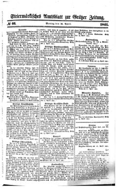 Steyermärkisches Amtsblatt zur Grätzer Zeitung 18410426 Seite: 1