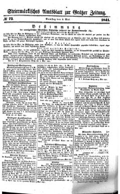 Steyermärkisches Amtsblatt zur Grätzer Zeitung 18410508 Seite: 1