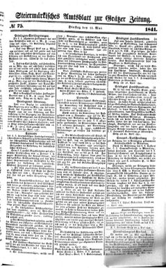 Steyermärkisches Amtsblatt zur Grätzer Zeitung 18410511 Seite: 1