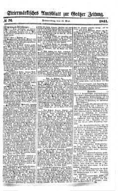 Steyermärkisches Amtsblatt zur Grätzer Zeitung 18410513 Seite: 5