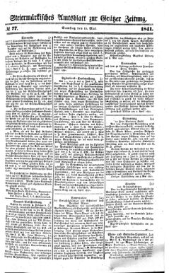 Steyermärkisches Amtsblatt zur Grätzer Zeitung 18410515 Seite: 1