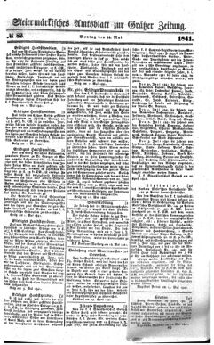 Steyermärkisches Amtsblatt zur Grätzer Zeitung 18410524 Seite: 1