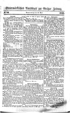 Steyermärkisches Amtsblatt zur Grätzer Zeitung 18410527 Seite: 1