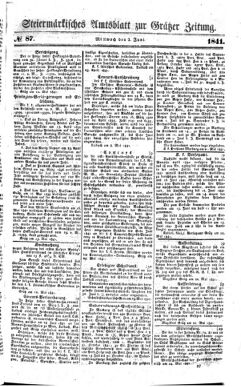 Steyermärkisches Amtsblatt zur Grätzer Zeitung 18410602 Seite: 1