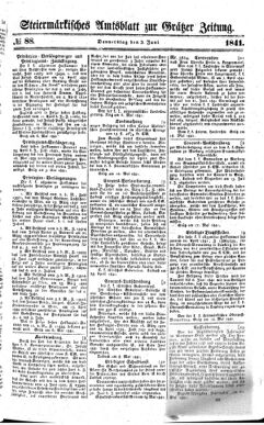 Steyermärkisches Amtsblatt zur Grätzer Zeitung 18410603 Seite: 1