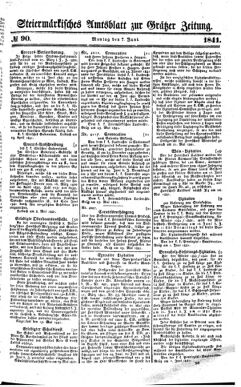 Steyermärkisches Amtsblatt zur Grätzer Zeitung 18410607 Seite: 1