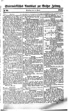 Steyermärkisches Amtsblatt zur Grätzer Zeitung 18410615 Seite: 1