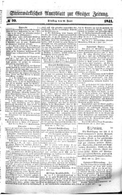 Steyermärkisches Amtsblatt zur Grätzer Zeitung 18410622 Seite: 1