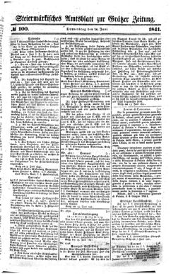 Steyermärkisches Amtsblatt zur Grätzer Zeitung 18410624 Seite: 1