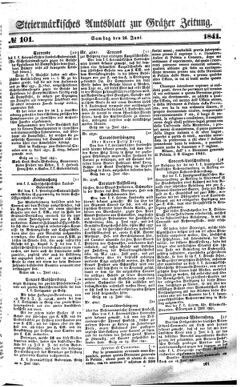 Steyermärkisches Amtsblatt zur Grätzer Zeitung 18410626 Seite: 1