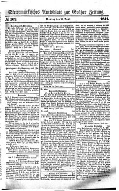 Steyermärkisches Amtsblatt zur Grätzer Zeitung 18410628 Seite: 1