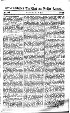 Steyermärkisches Amtsblatt zur Grätzer Zeitung 18410708 Seite: 1