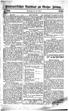 Steyermärkisches Amtsblatt zur Grätzer Zeitung 18410710 Seite: 1