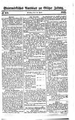 Steyermärkisches Amtsblatt zur Grätzer Zeitung 18410713 Seite: 1