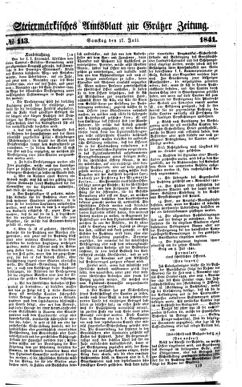 Steyermärkisches Amtsblatt zur Grätzer Zeitung 18410717 Seite: 1