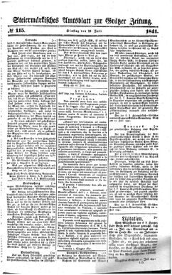 Steyermärkisches Amtsblatt zur Grätzer Zeitung 18410720 Seite: 1