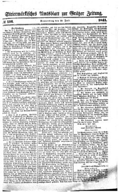 Steyermärkisches Amtsblatt zur Grätzer Zeitung 18410722 Seite: 1