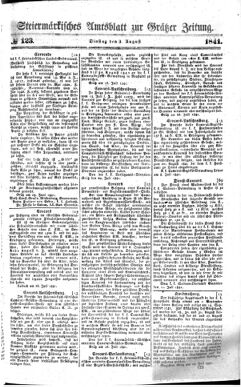 Steyermärkisches Amtsblatt zur Grätzer Zeitung 18410803 Seite: 1