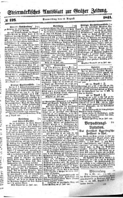 Steyermärkisches Amtsblatt zur Grätzer Zeitung 18410812 Seite: 1