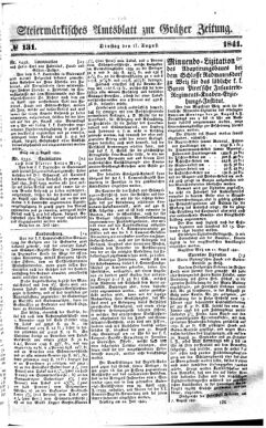 Steyermärkisches Amtsblatt zur Grätzer Zeitung 18410817 Seite: 1