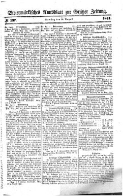 Steyermärkisches Amtsblatt zur Grätzer Zeitung 18410828 Seite: 1