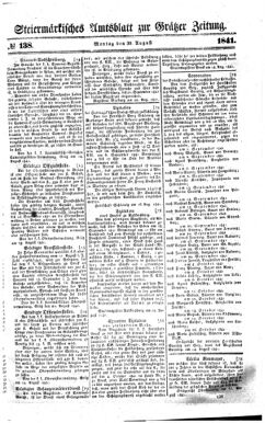 Steyermärkisches Amtsblatt zur Grätzer Zeitung 18410830 Seite: 1