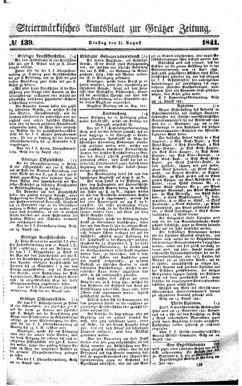 Steyermärkisches Amtsblatt zur Grätzer Zeitung 18410831 Seite: 1