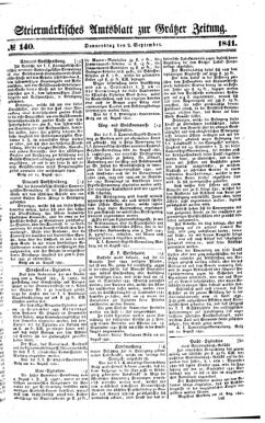 Steyermärkisches Amtsblatt zur Grätzer Zeitung 18410902 Seite: 1