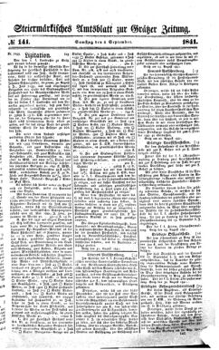 Steyermärkisches Amtsblatt zur Grätzer Zeitung 18410904 Seite: 1