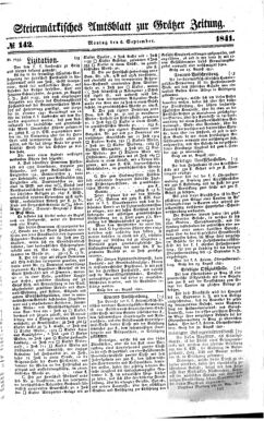 Steyermärkisches Amtsblatt zur Grätzer Zeitung 18410906 Seite: 1