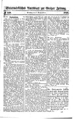 Steyermärkisches Amtsblatt zur Grätzer Zeitung 18410907 Seite: 1