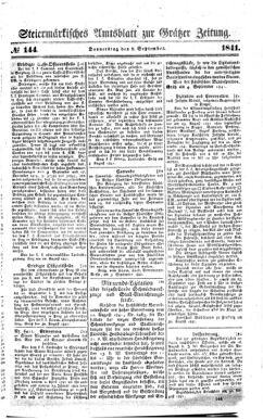 Steyermärkisches Amtsblatt zur Grätzer Zeitung 18410909 Seite: 1