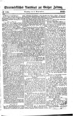 Steyermärkisches Amtsblatt zur Grätzer Zeitung 18410911 Seite: 1