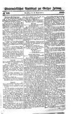 Steyermärkisches Amtsblatt zur Grätzer Zeitung 18410918 Seite: 1