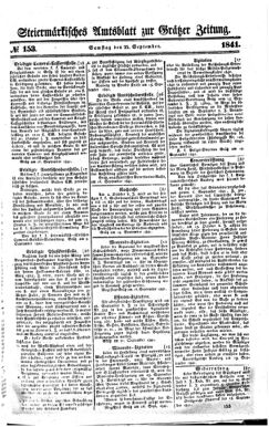 Steyermärkisches Amtsblatt zur Grätzer Zeitung 18410925 Seite: 1