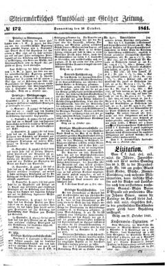 Steyermärkisches Amtsblatt zur Grätzer Zeitung 18411028 Seite: 1