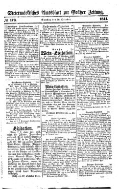 Steyermärkisches Amtsblatt zur Grätzer Zeitung 18411030 Seite: 1