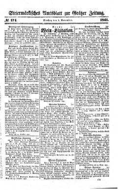 Steyermärkisches Amtsblatt zur Grätzer Zeitung 18411102 Seite: 1