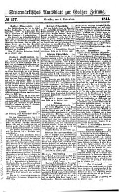 Steyermärkisches Amtsblatt zur Grätzer Zeitung 18411106 Seite: 1