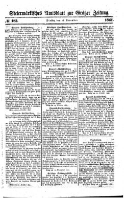 Steyermärkisches Amtsblatt zur Grätzer Zeitung 18411116 Seite: 1