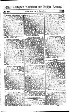 Steyermärkisches Amtsblatt zur Grätzer Zeitung 18411118 Seite: 1