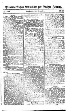 Steyermärkisches Amtsblatt zur Grätzer Zeitung 18411120 Seite: 1