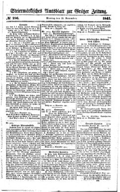 Steyermärkisches Amtsblatt zur Grätzer Zeitung 18411122 Seite: 1