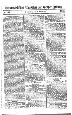 Steyermärkisches Amtsblatt zur Grätzer Zeitung 18411125 Seite: 1