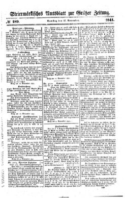 Steyermärkisches Amtsblatt zur Grätzer Zeitung 18411127 Seite: 1